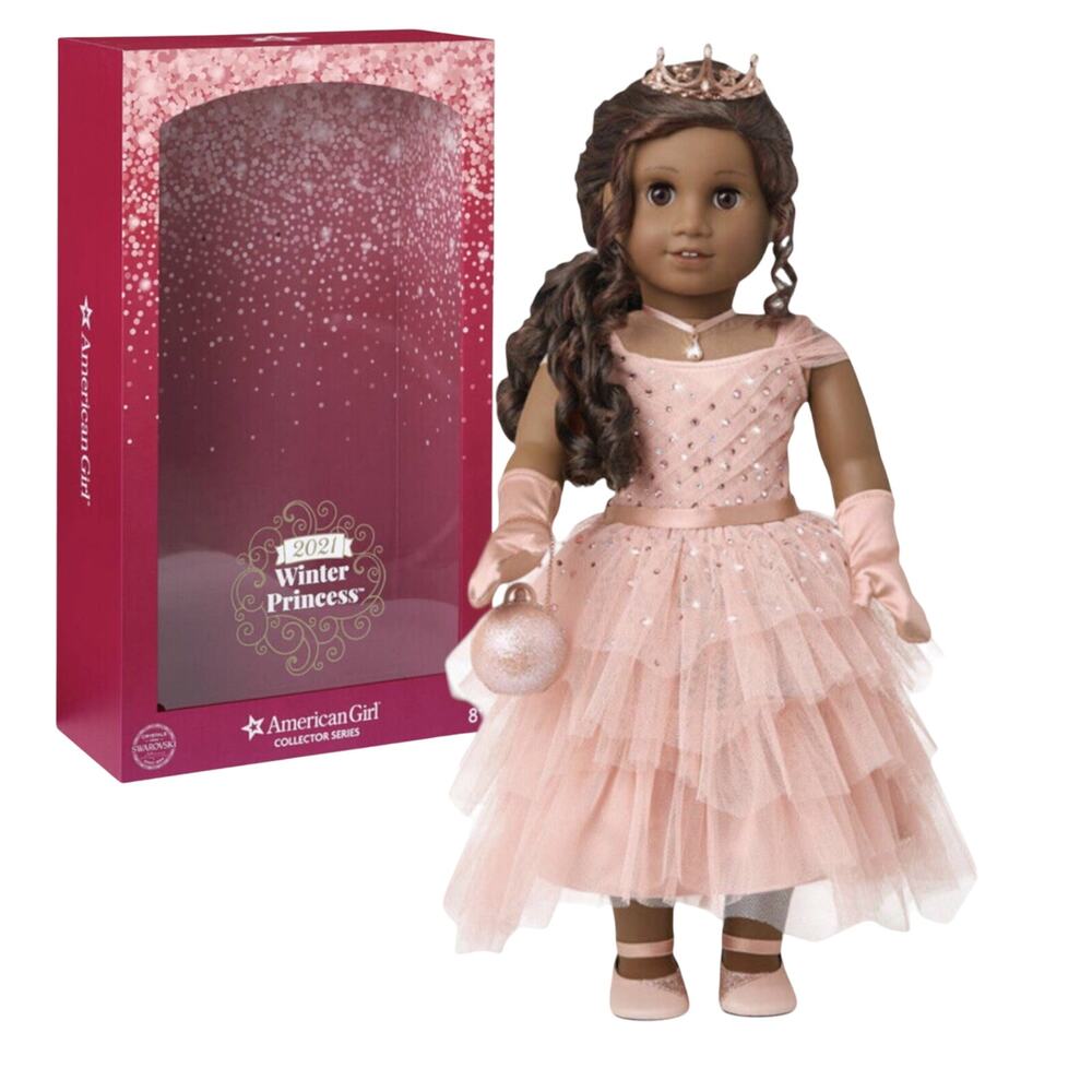 American Girl Winter Princess Doll Brown Hair Holiday Collector Swarovski Box